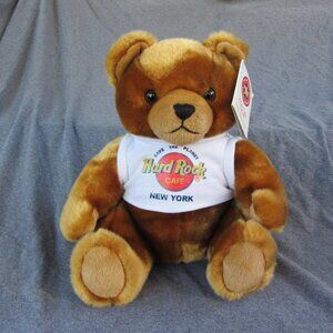 🐯 plush 2002 hard rock café new york teddy bear stuffed animal (W2807)
